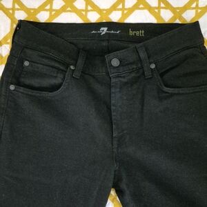 7 For All Mankind Brett Bootcut Black Jeans 29 X 34.